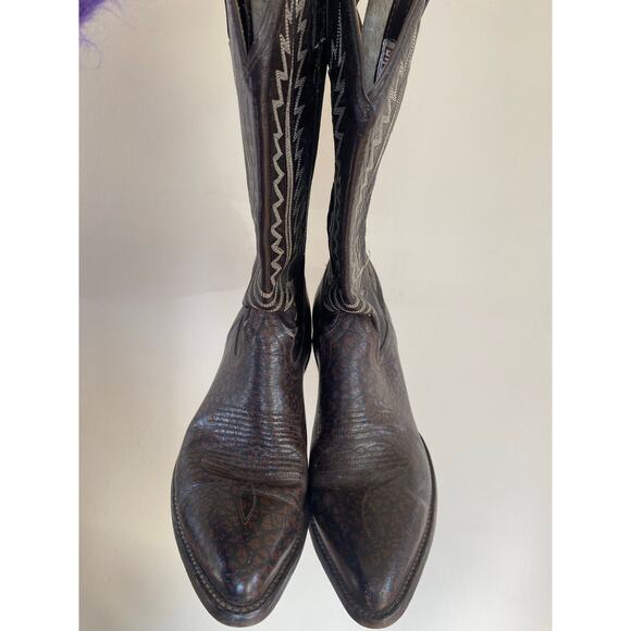 Cowtown Vintage Exotic Men\'s Cowboy Boots Size 8.5 D Caribou Western Brown main image 5